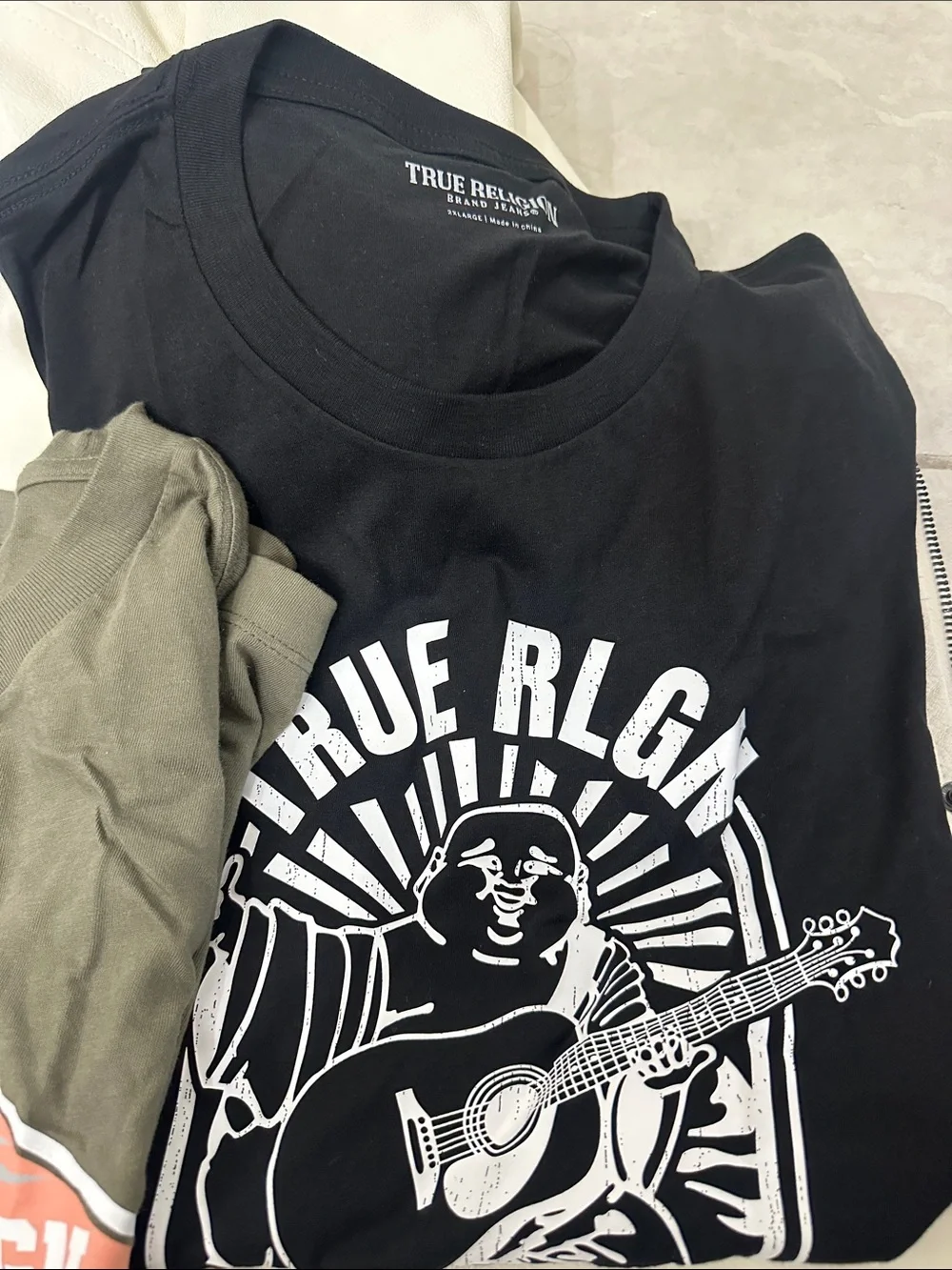 True Religion Men's Short Sleeve Tees — Olive, Navy, Black